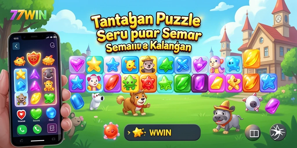 Screenshot gameplay 77WIN menampilkan bagaimana teka-teki yang seru dan menantang.