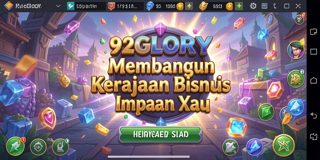 Gameplay seru 92GLORY, bangun kerajaan bisnis impian Anda.