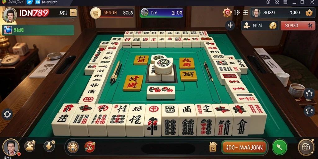 Tampilan menarik dari gameplay Mahjong di IDN789.
