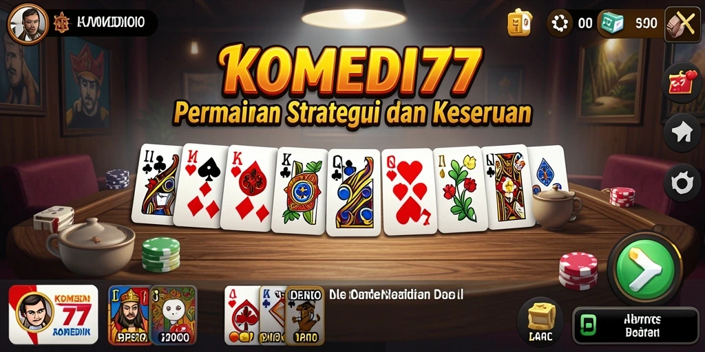 Screenshot gameplay seru dari KOMEDI77 yang menarik.
