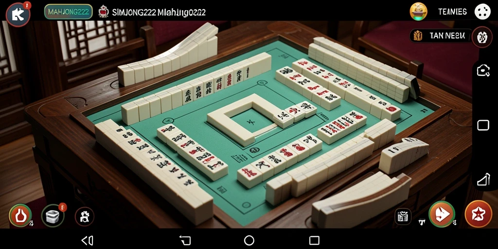 Screenshot gameplay <strong>MAHJONG222</strong> menunjukkan suasana permainan Mahjong yang seru dan interaktif.