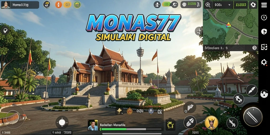 Tangkapan layar MONAS77 menampilkan gameplay menarik dan interaksi karakter.