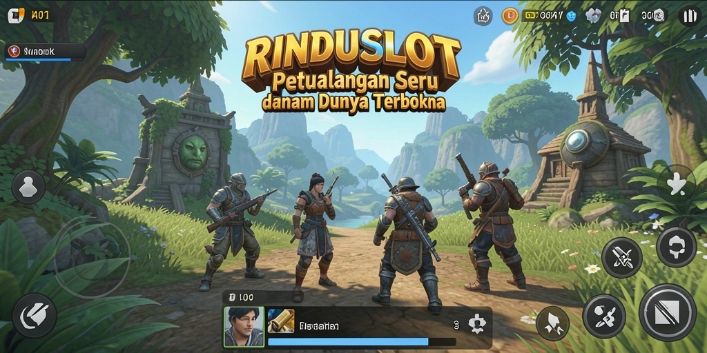 Screenshot gameplay RINDUSLOT menampilkan petualangan dalam dunia terbuka yang menakjubkan.