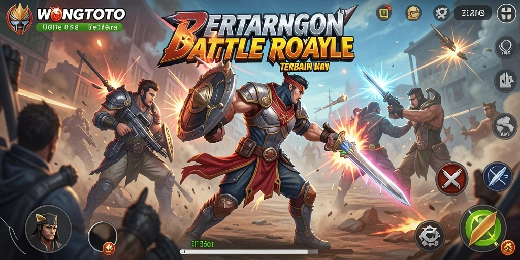 Tangkapan layar permainan WONGTOTO dengan aksi intens Battle Royale.